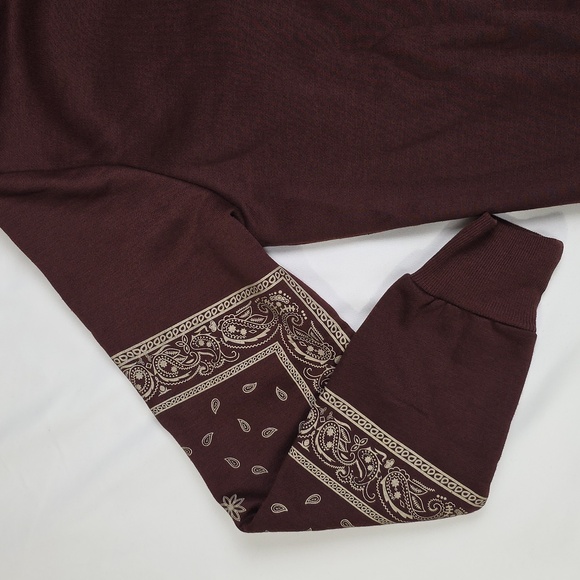 Kangol Maroon Bandana-Lined Pullover Hoodie Size M New - Picture 7 of 10